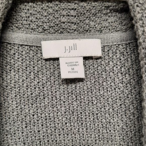 J. Jill Charcoal Open Cardigan with Fringe - Picture 2 of 5